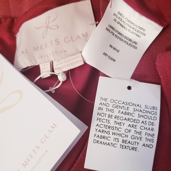 GAL MEETS GLAM New $188 Raspberry MIDI swing Dress - Picture 6 of 8